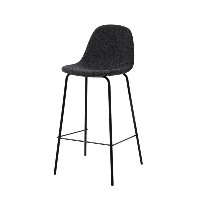 Chaise snack en tissu effet chiné gris foncé