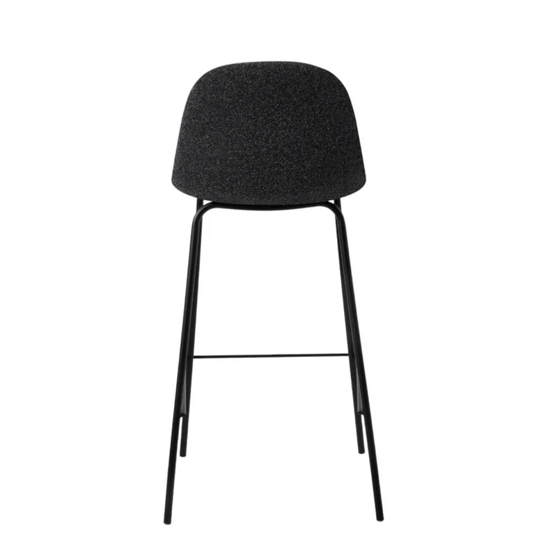 Chaise snack en tissu effet chiné gris foncé