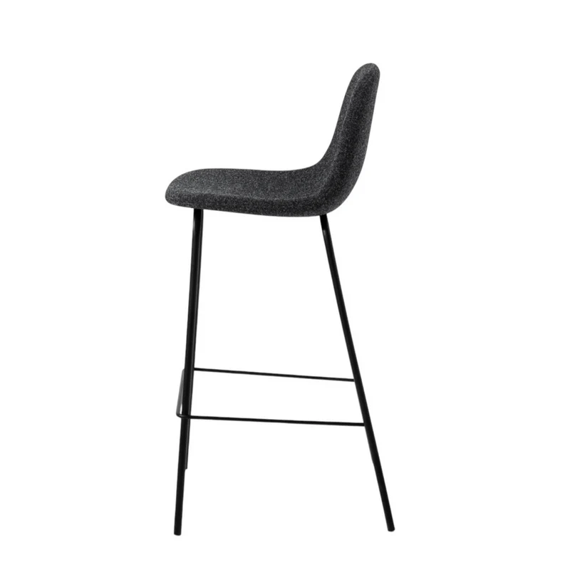 Chaise snack en tissu effet chiné gris foncé