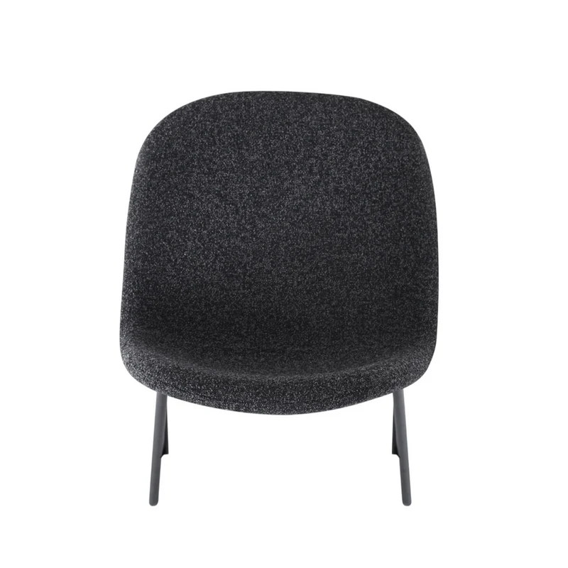 Chaise snack en tissu effet chiné gris foncé