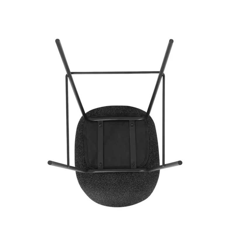 Chaise snack en tissu effet chiné gris foncé