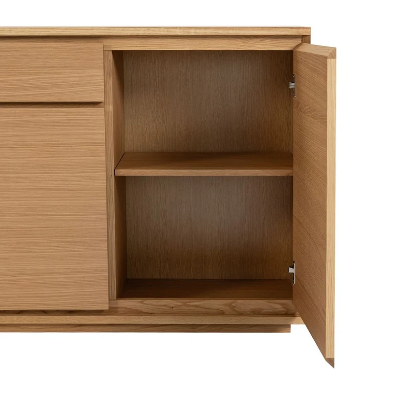 Meuble bas 3 portes placage chêne naturel