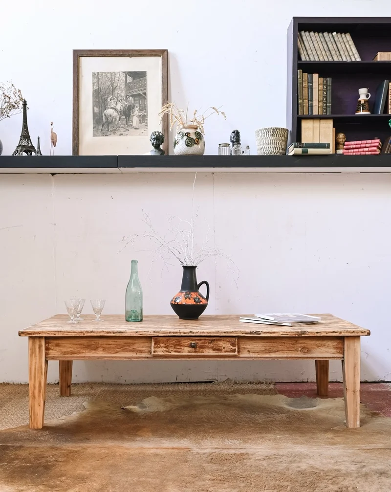 Léonie, la table basse rustique en bois N°1160