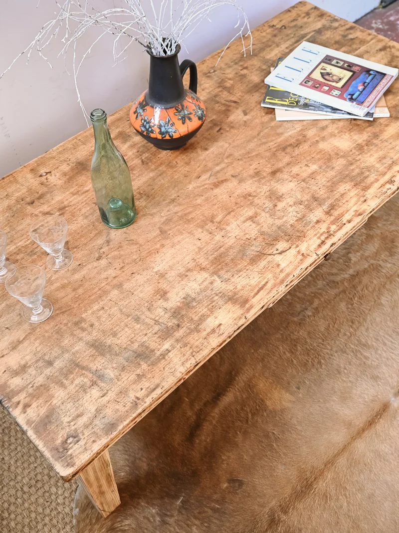 Léonie, la table basse rustique en bois N°1160