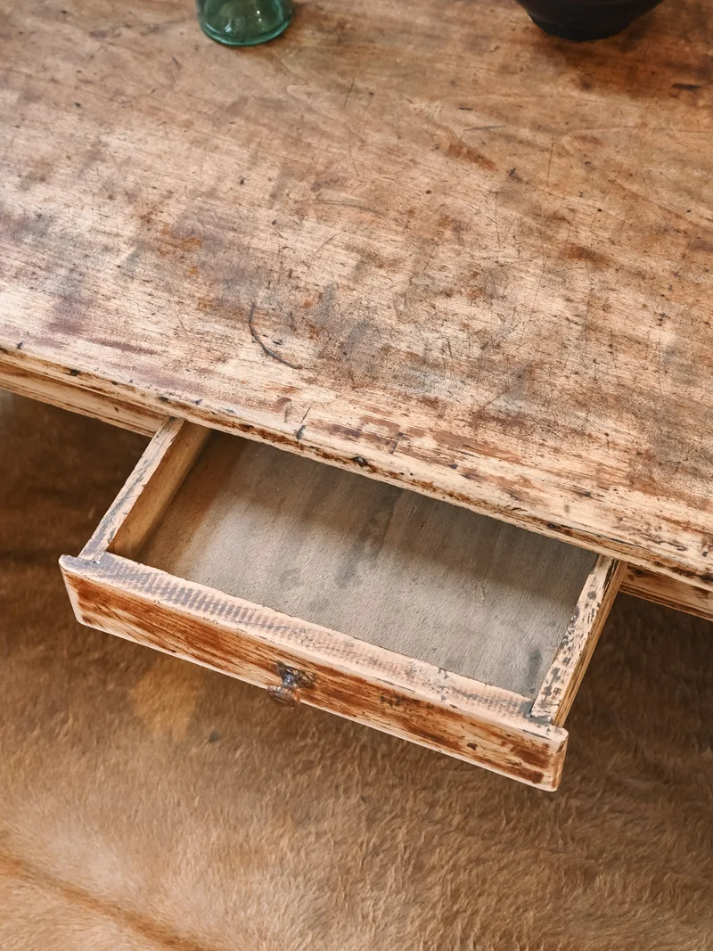 Léonie, la table basse rustique en bois N°1160