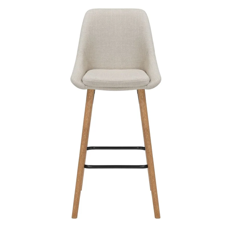 Chaise snack en tissu crème pied chêne