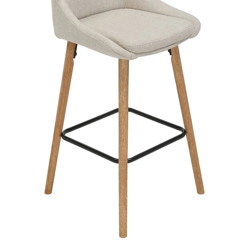 Chaise snack en tissu crème pied chêne