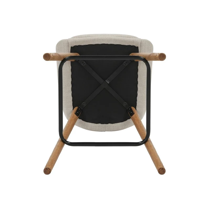 Chaise snack en tissu crème pied chêne
