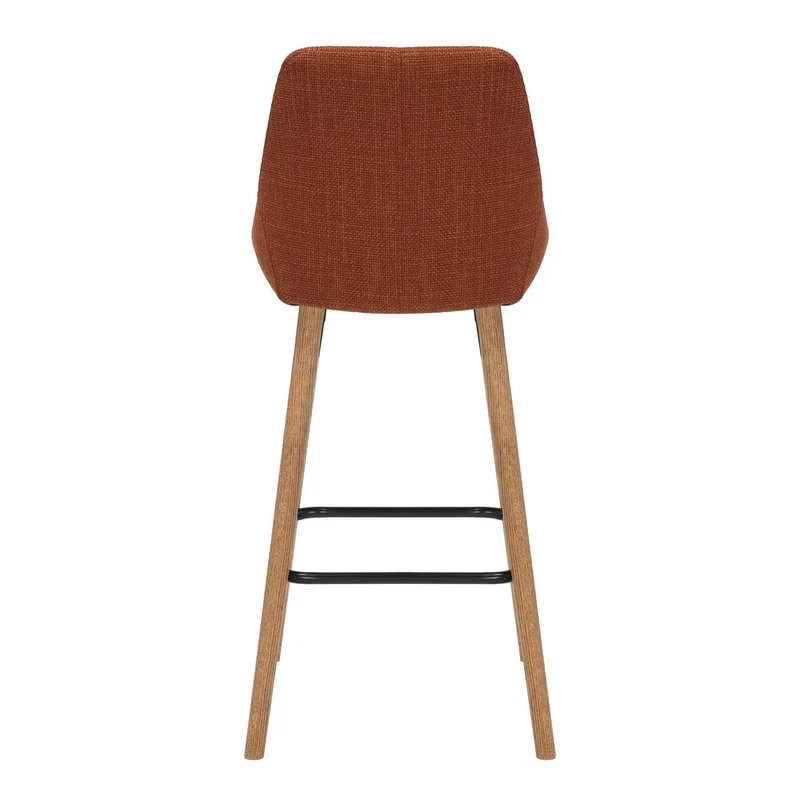 Chaise snack en tissu cognac pied chêne