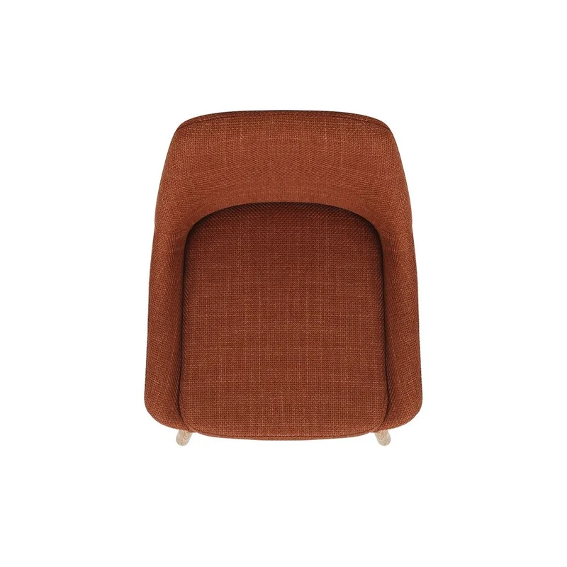 Chaise snack en tissu cognac pied chêne
