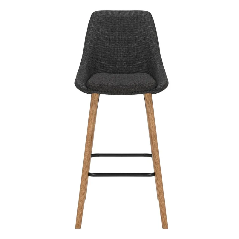 Chaise snack en tissu gris anthracite pied chêne