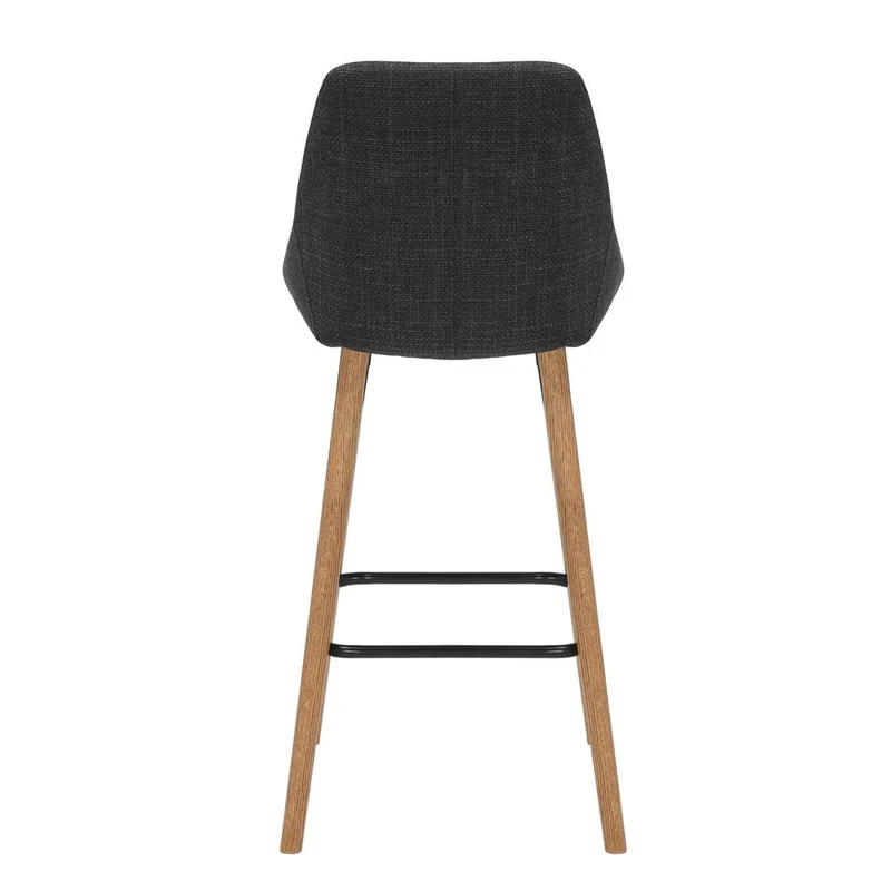 Chaise snack en tissu gris anthracite pied chêne