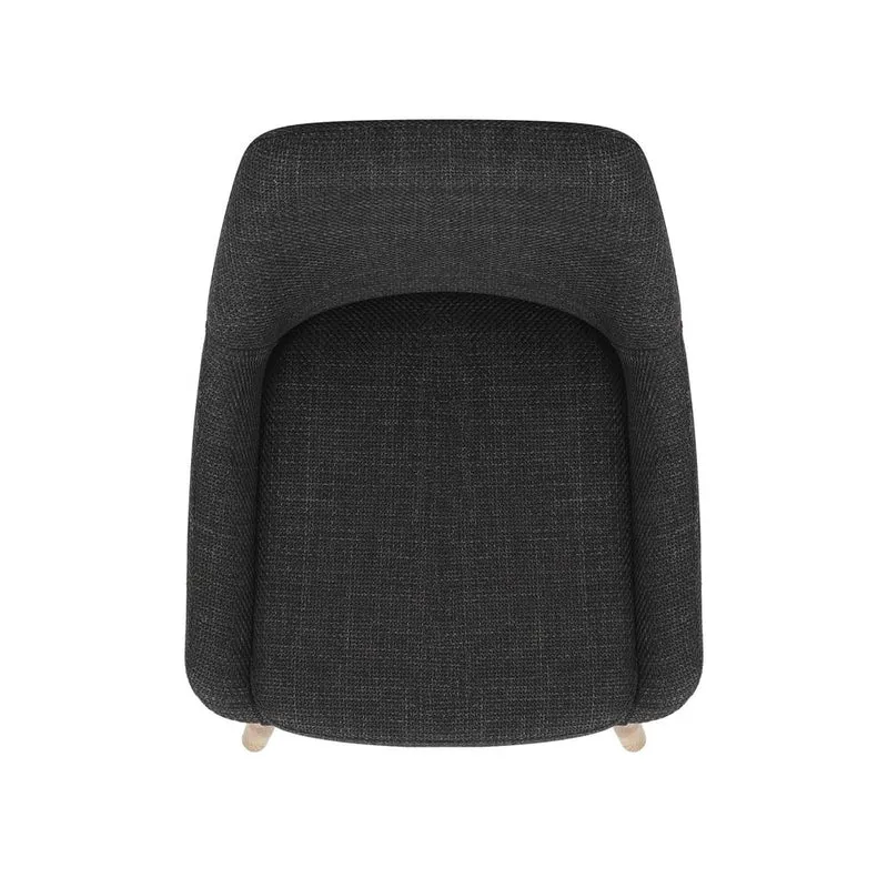 Chaise snack en tissu gris anthracite pied chêne