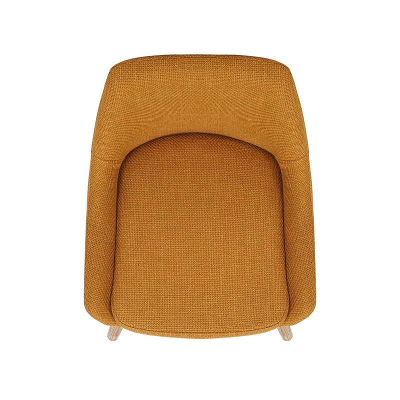 Chaise snack en tissu ocre pied chêne