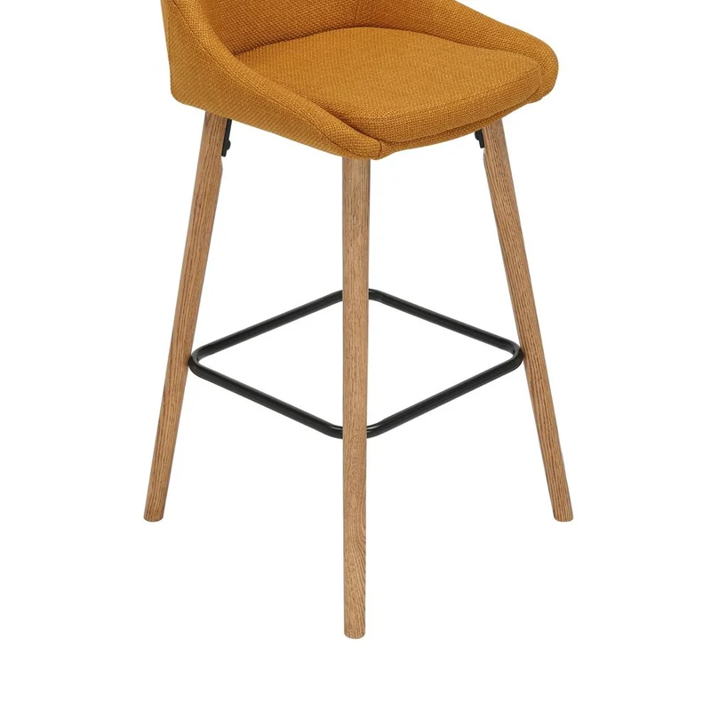 Chaise snack en tissu ocre pied chêne