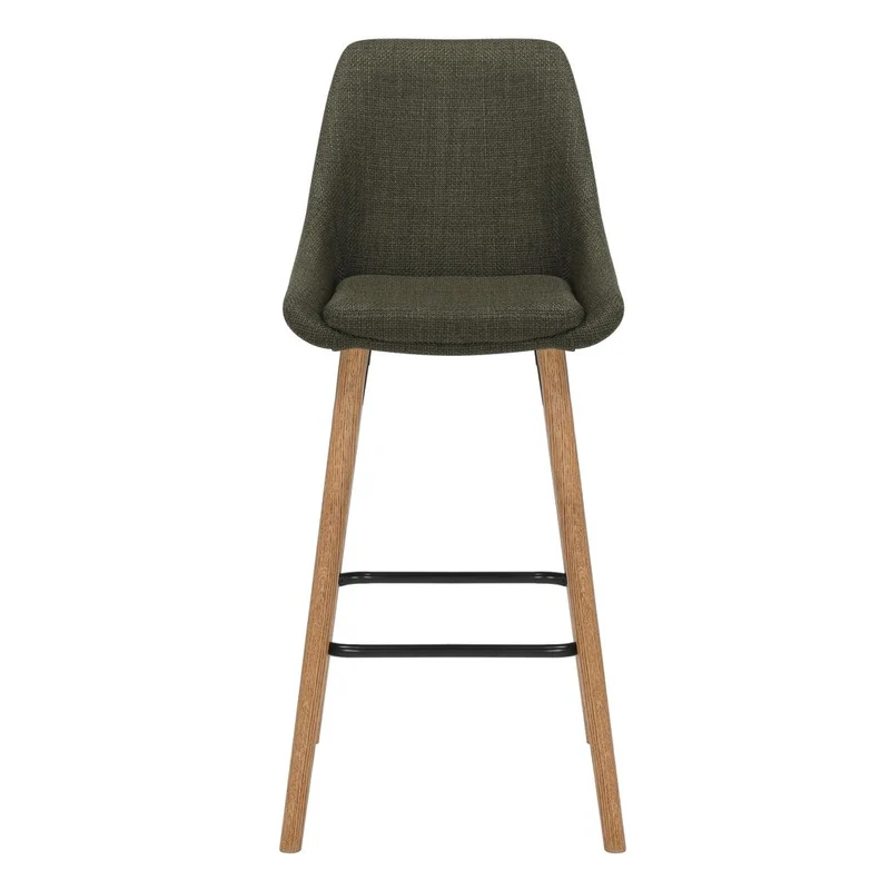 Chaise snack en tissu kaki pied chêne