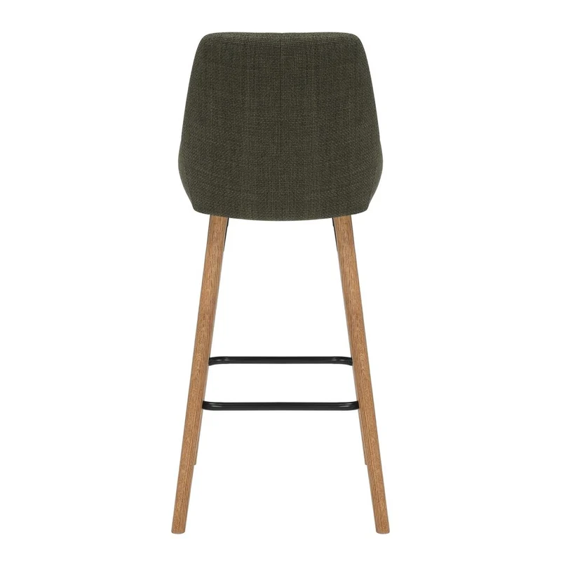 Chaise snack en tissu kaki pied chêne