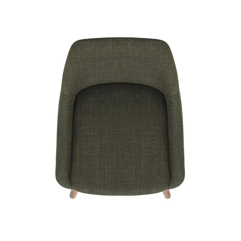 Chaise snack en tissu kaki pied chêne