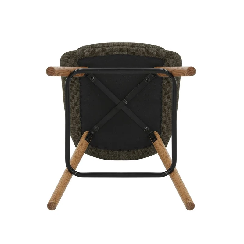 Chaise snack en tissu kaki pied chêne
