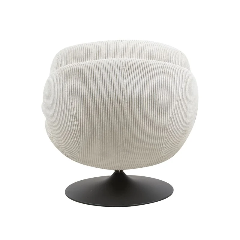 Fauteuil pivotant velours côtelé blanc
