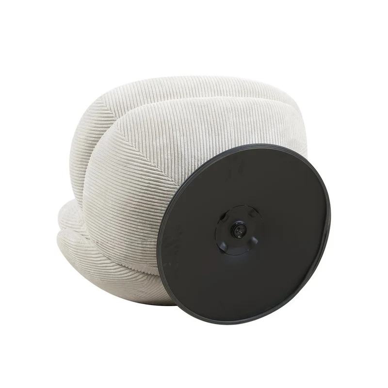 Fauteuil pivotant velours côtelé blanc