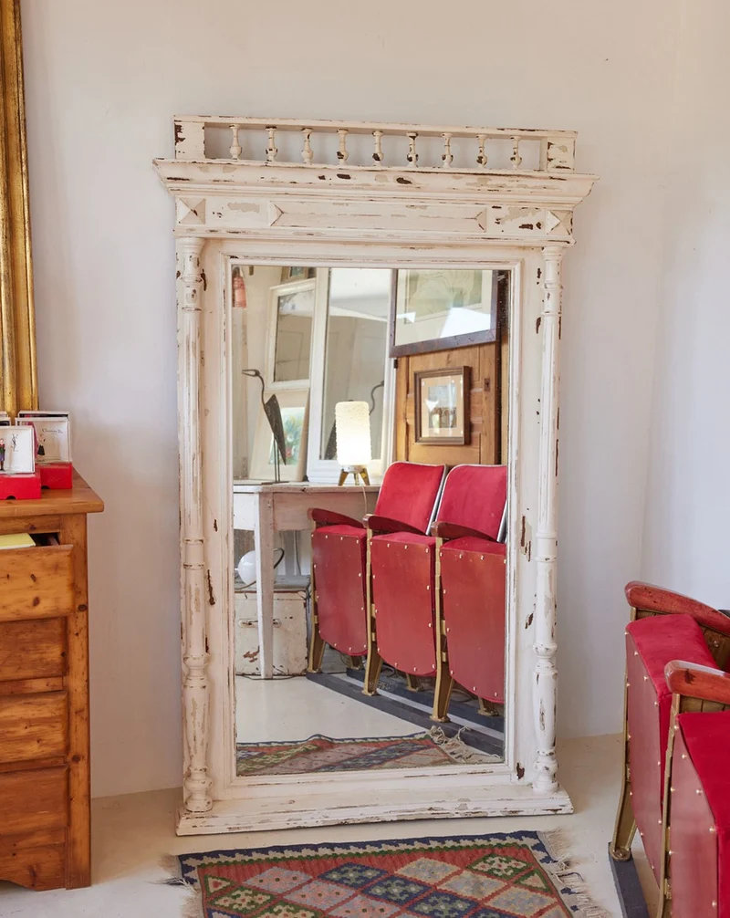 Georges, le grand miroir ancien en bois N°1354
