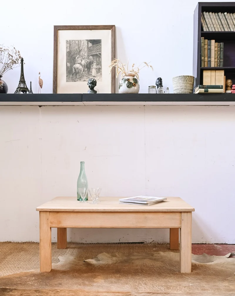 Léonie, la table basse campagne en bois clair N°1159