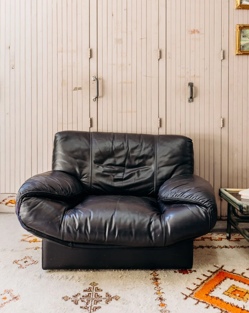 Jakob, le fauteuil élégant en cuir noir N°1374