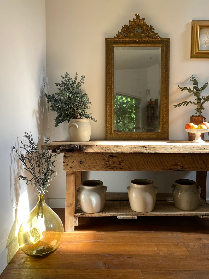 Etabli d’atelier en bois ancien