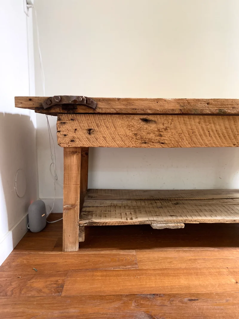 Etabli d’atelier en bois ancien