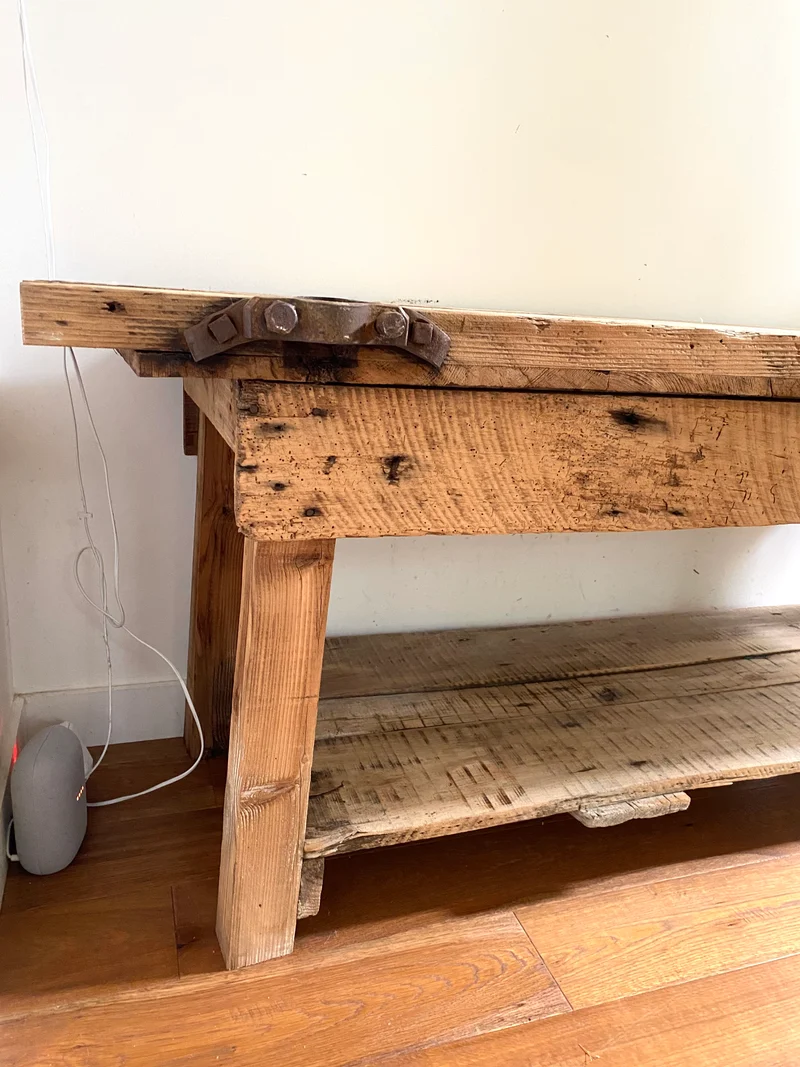 Etabli d’atelier en bois ancien