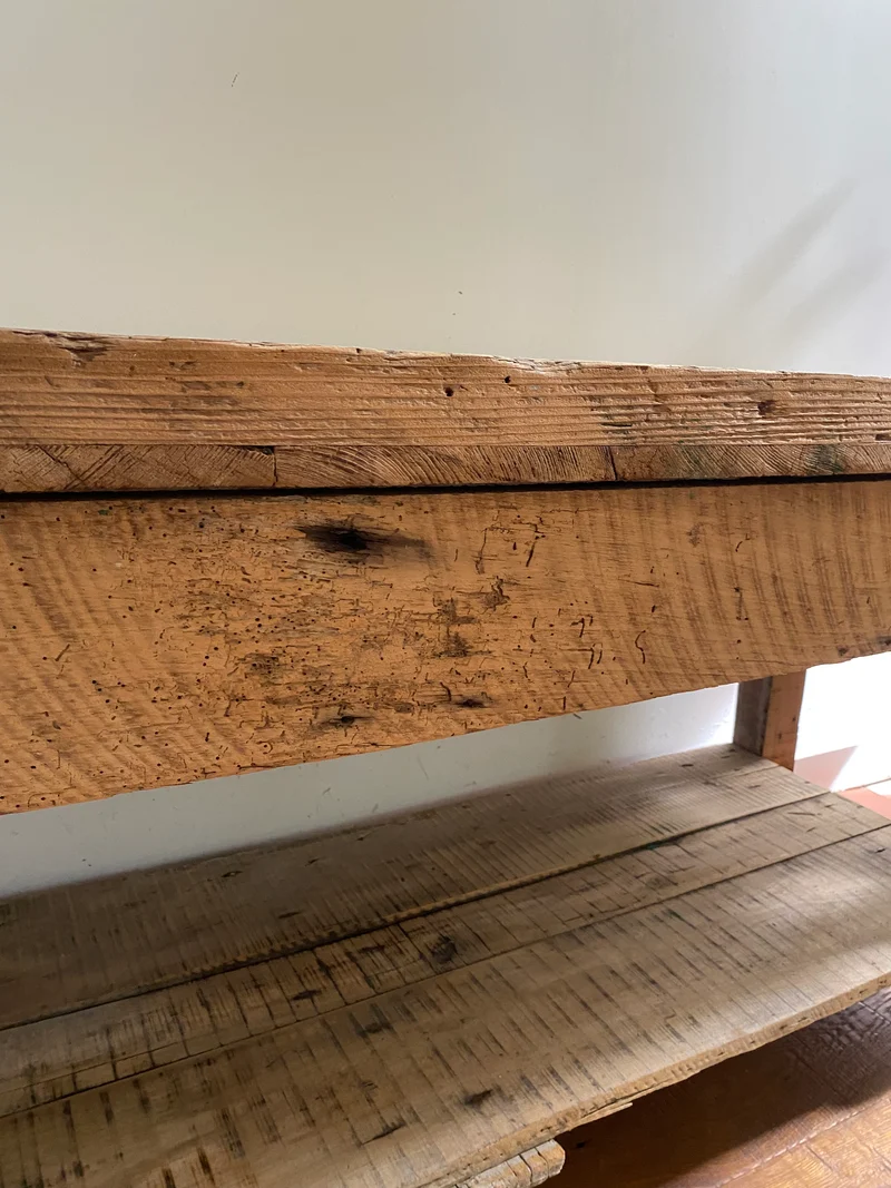 Etabli d’atelier en bois ancien