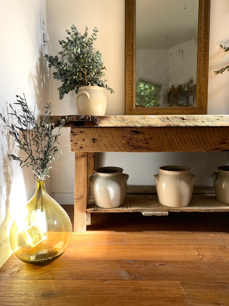 Etabli d’atelier en bois ancien