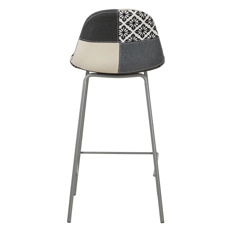 Chaise snack patchwork pied métal gris MOSA
