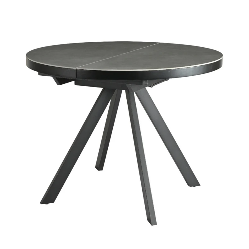Table repas céramique grise 100 cm avec allonge