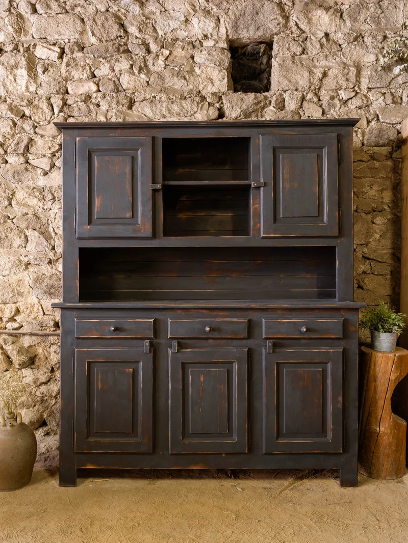 Gilbert, le grand buffet à deux corps en bois noir N°1866