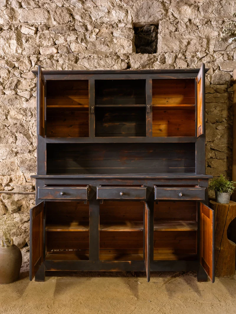 Gilbert, le grand buffet à deux corps en bois noir N°1866