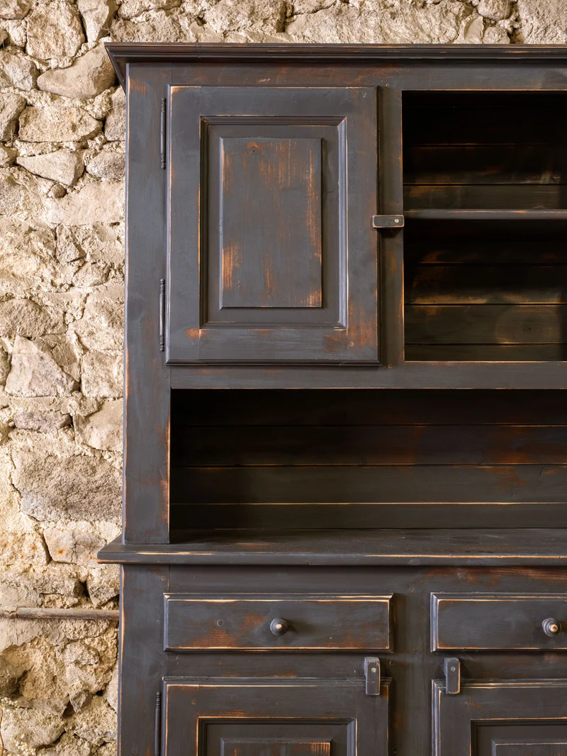 Gilbert, le grand buffet à deux corps en bois noir N°1866