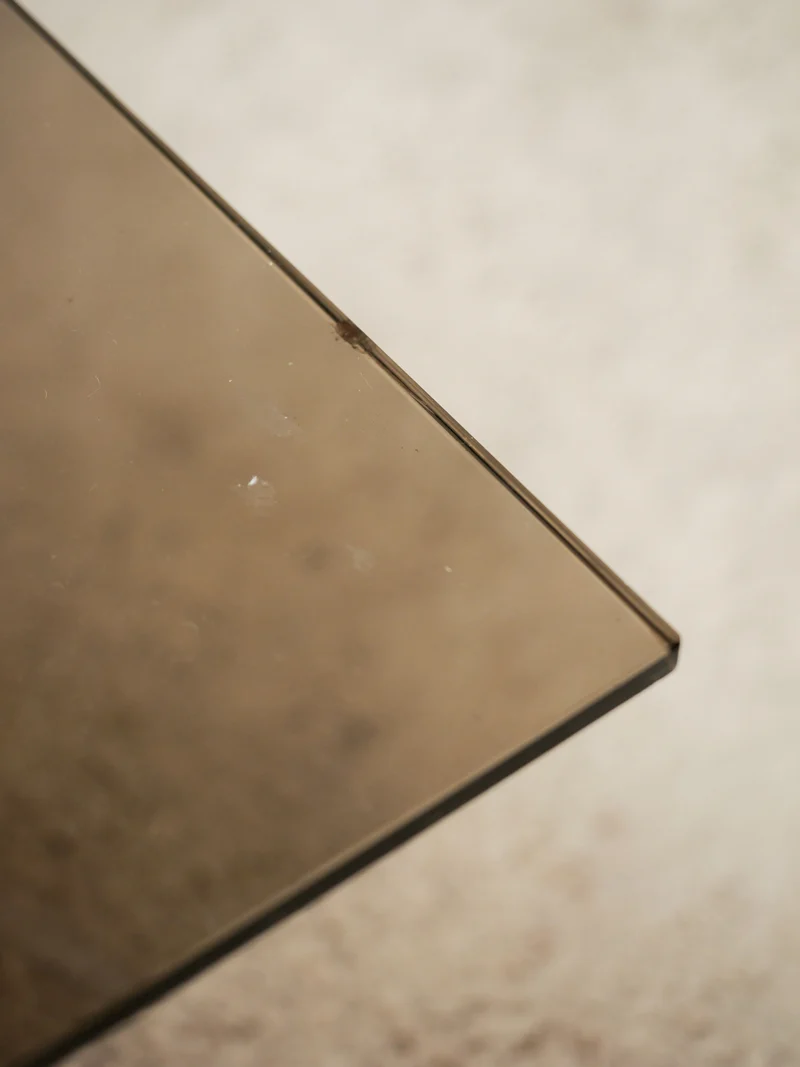Donna, la table basse en verre et pieds chromé N°1573