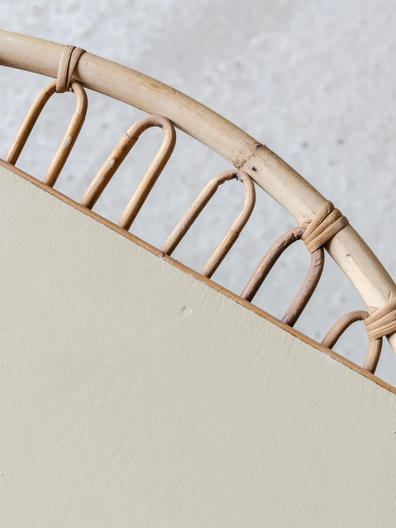 Léonie, la petite table basse ronde en rotin beige N°1167