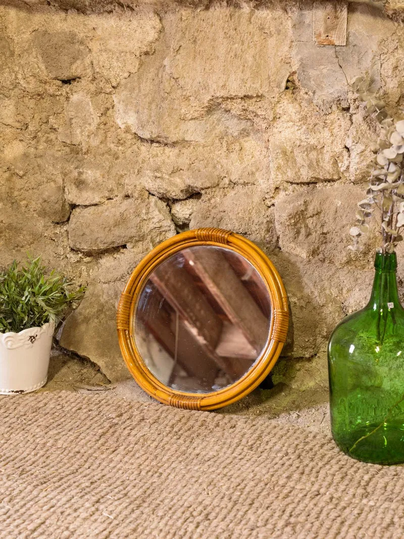 Georges, le petit miroir rond en bambou N°1457