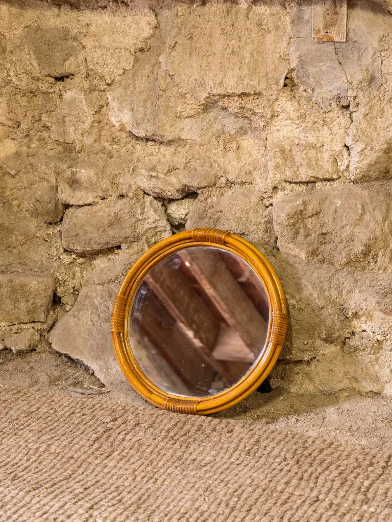 Georges, le petit miroir rond en bambou N°1457