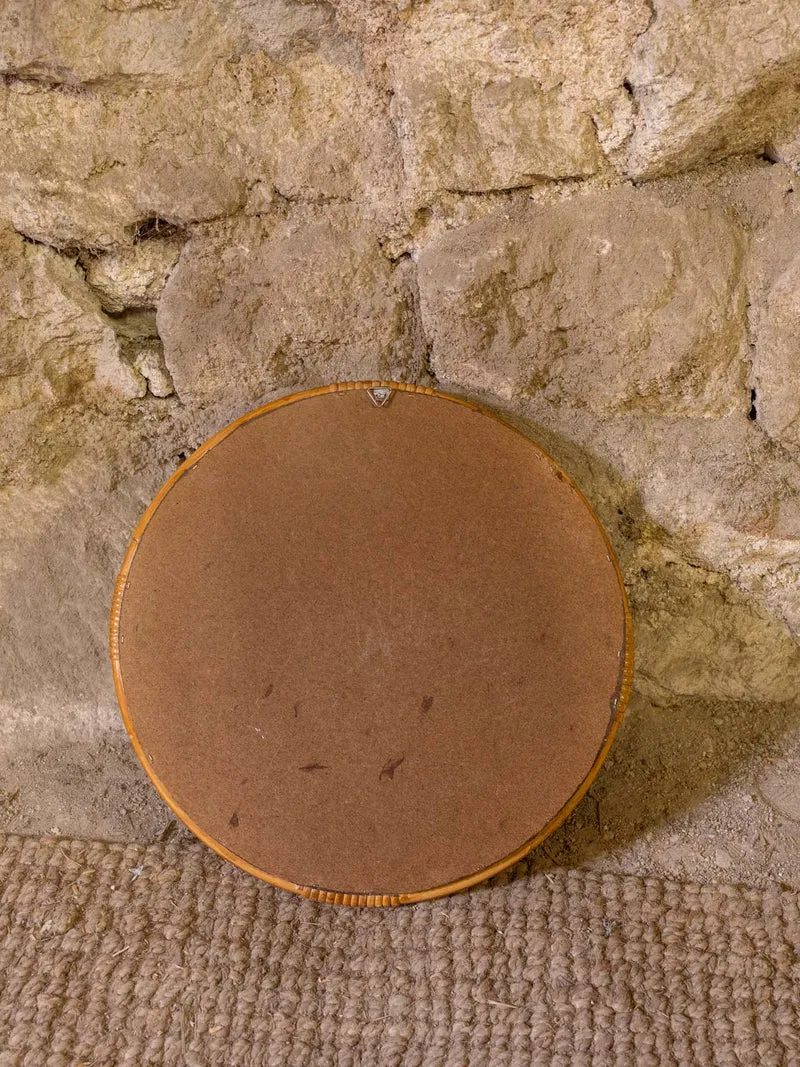 Georges, le petit miroir rond en bambou N°1457
