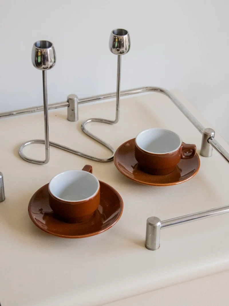 Nestor, le lot de tasses en céramique marron N°773