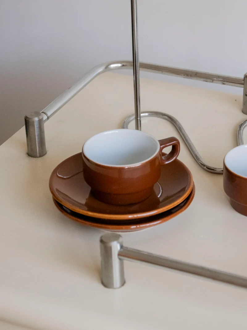 Nestor, le lot de tasses en céramique marron N°773