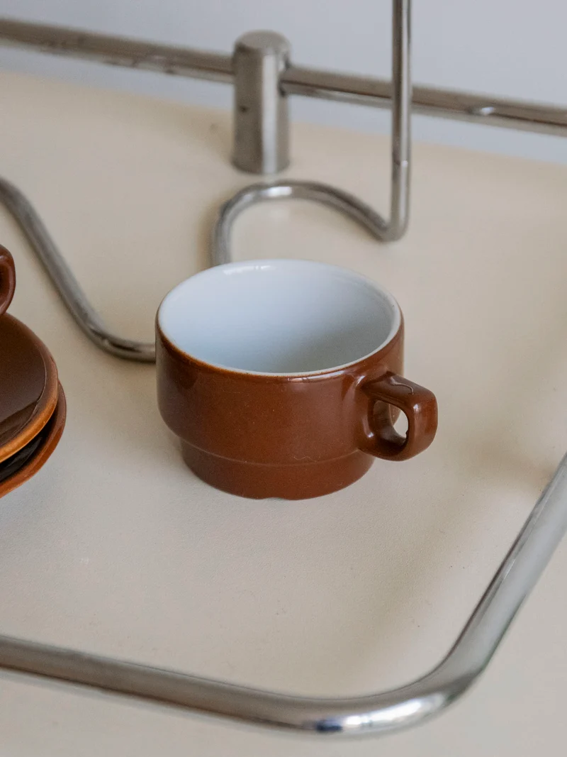 Nestor, le lot de tasses en céramique marron N°773
