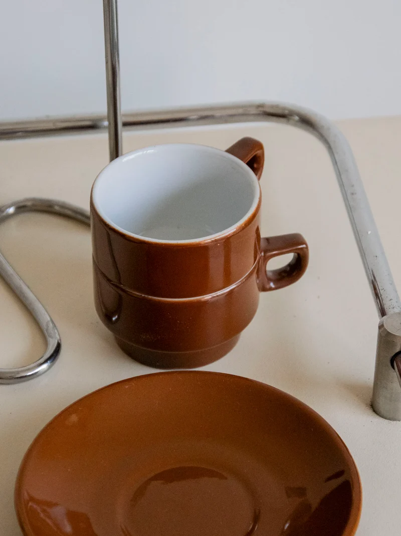 Nestor, le lot de tasses en céramique marron N°773