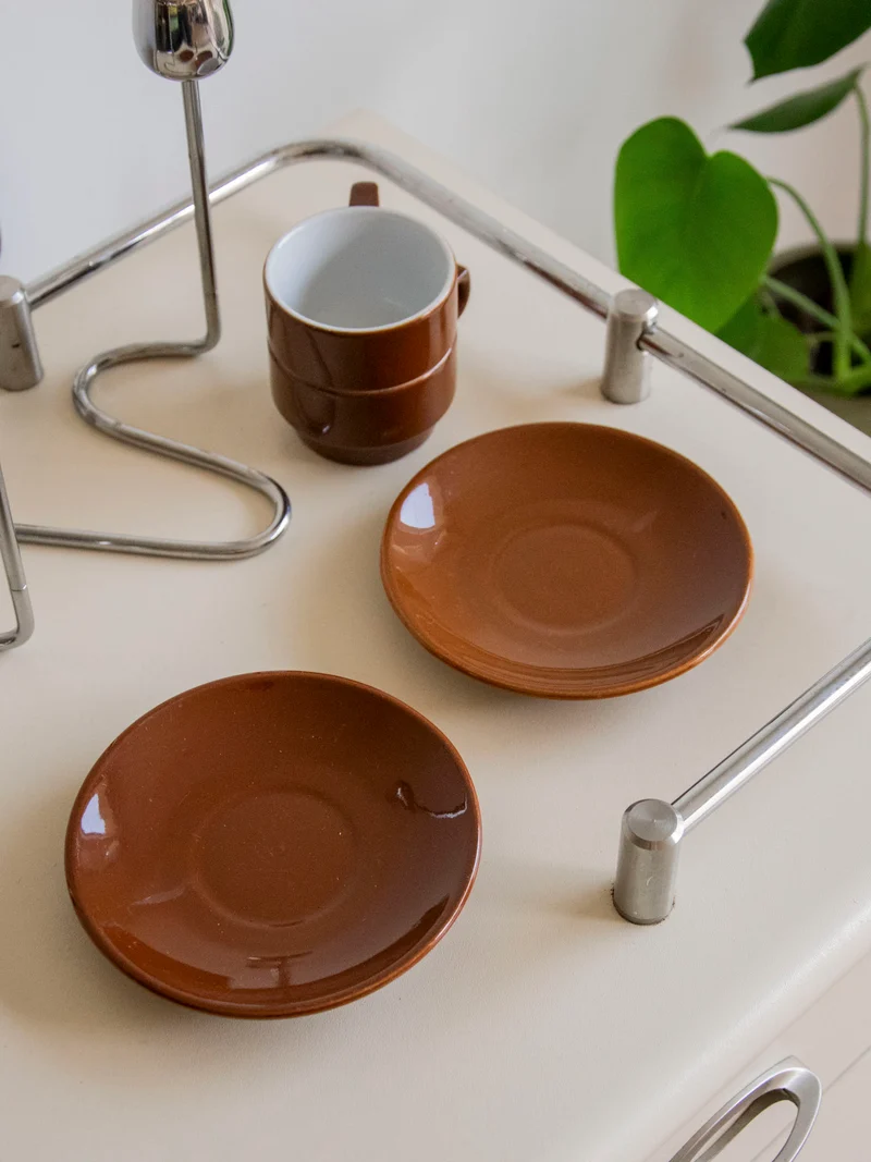 Nestor, le lot de tasses en céramique marron N°773