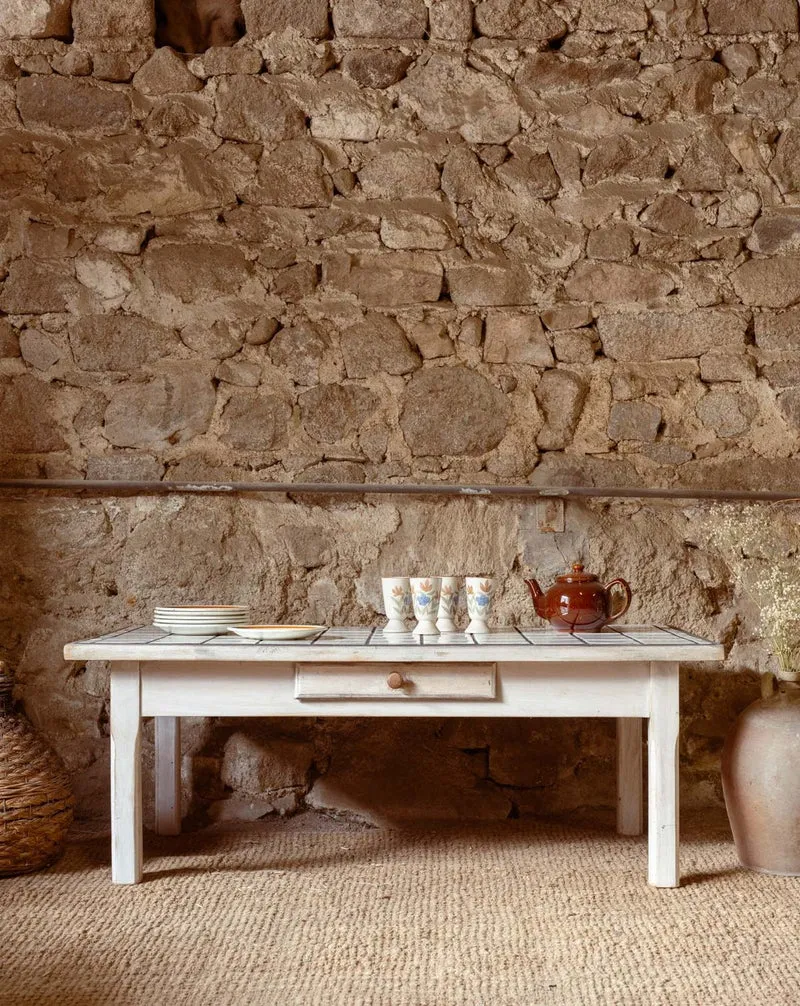 Donna, la table basse en bois et céramique N°1571