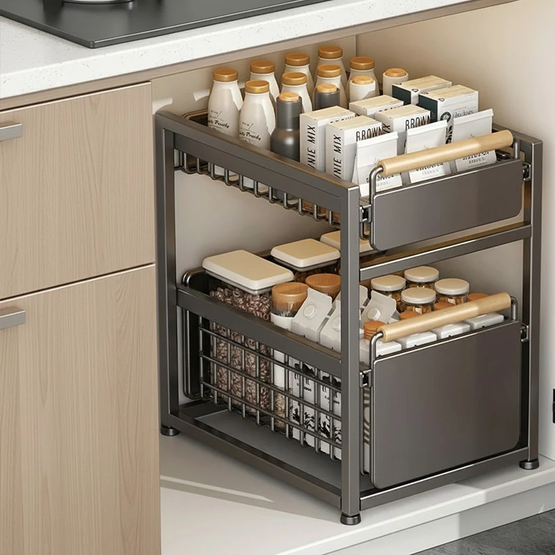 Coulissant Tiroir Cuisine | SmoothDesign™ - 2 Tiroir